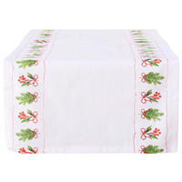 TISCHLÄUFER Textil Grün, Weiss 40/140 cm  - Weiss/Grün, Lifestyle, Textil (40/140cm)