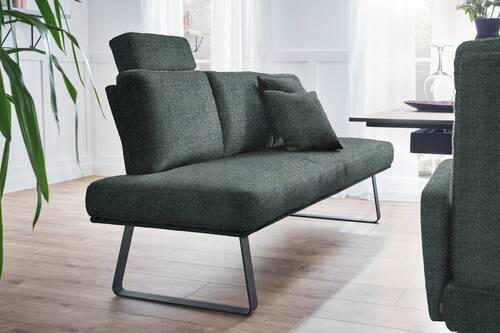 SITZBANK 209/92/78 cm  in Schwarz, Türkis  - Türkis/Schwarz, Design, Textil/Metall (209/92/78cm) - Dieter Knoll