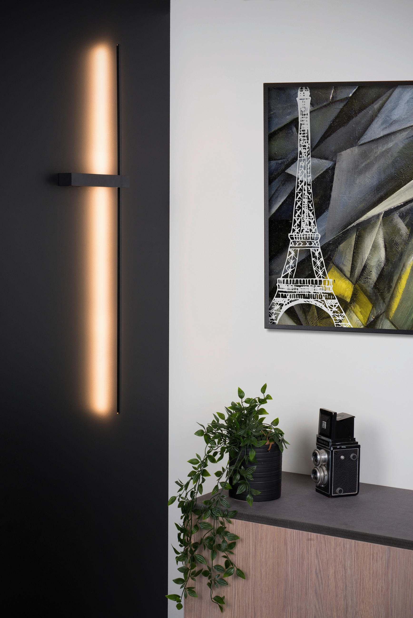 LED-WANDLEUCHTE 90/4/22 cm   - Schwarz, Design, Metall (90/4/22cm) - Lucide