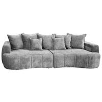 BOXSPRINGSOFA Velours Grau  - Schwarz/Grau, Trend, Kunststoff/Textil (292/71-99/127cm) - Livetastic