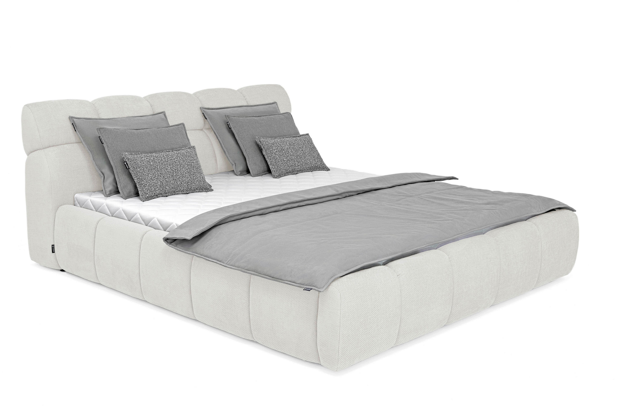 POLSTERBETT Lattenrost, Bettkasten 180/200 cm  in Creme  - Creme/Schwarz, Design, Holz/Kunststoff (180/200cm) - Esposa