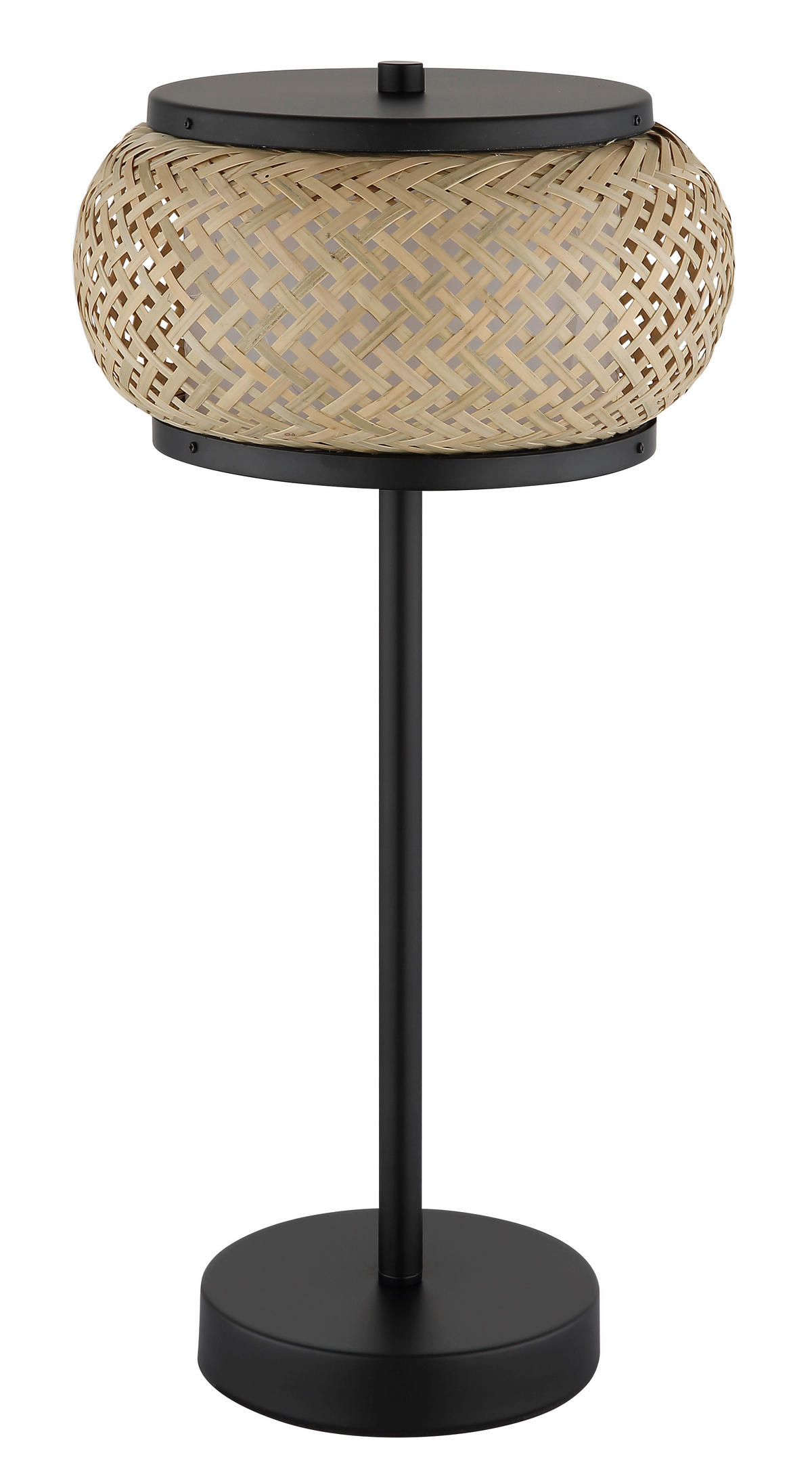 LED-TISCHLEUCHTE 22/46,1 cm   - Schwarz/Naturfarben, Design, Holz/Kunststoff (22/46,1cm) - Globo