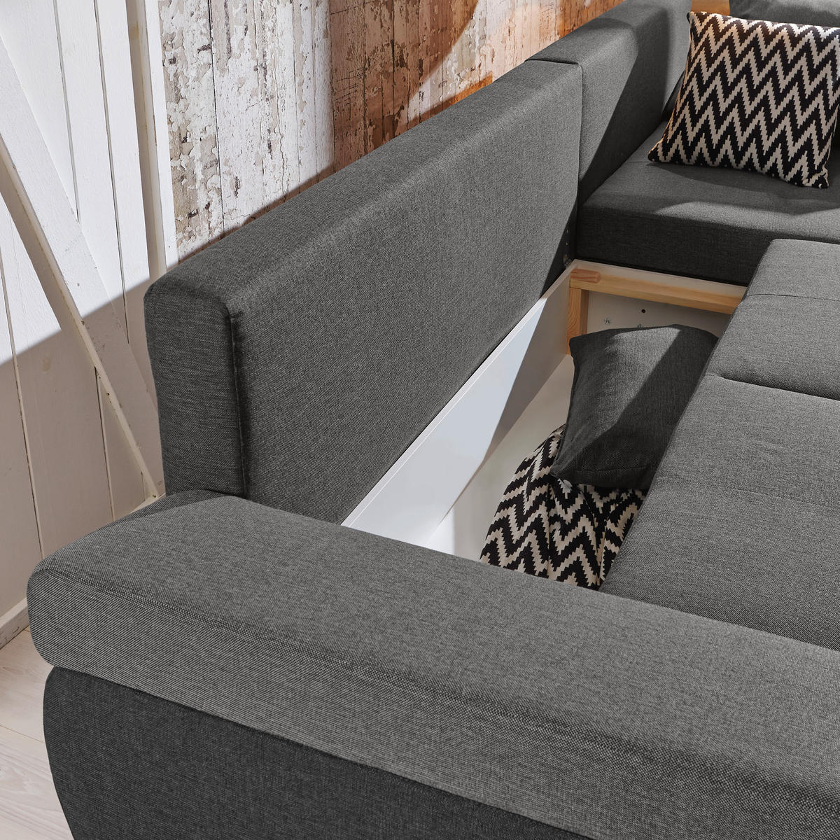 ROHOVÁ SEDACIA SÚPRAVA, textil, sivá, tmavosivá - čierna/sivá, Design, textil/plast (313/215cm) - Carryhome