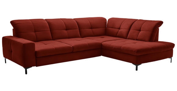 ECKSOFA in Chenille Rot 310/240 cm - Rot/Schwarz, Design, Textil/Metall (310/240cm) - Xora