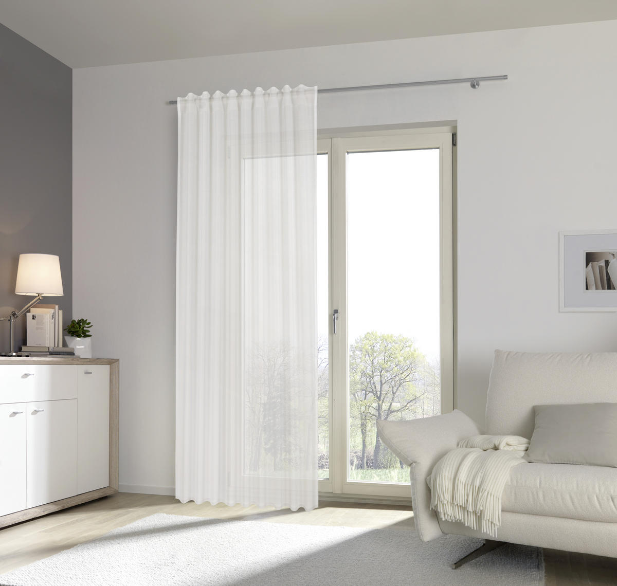 GOTOVA TANKA ZAVESA prirodna boja - prirodna boja, Konvencionalno, tekstil (140/245cm) - Esposa