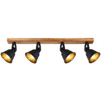 REFLEKTOR  Günther  82/24 cm           - zlate barve/črna, Natur, kovina/les (82/24cm) - Globo