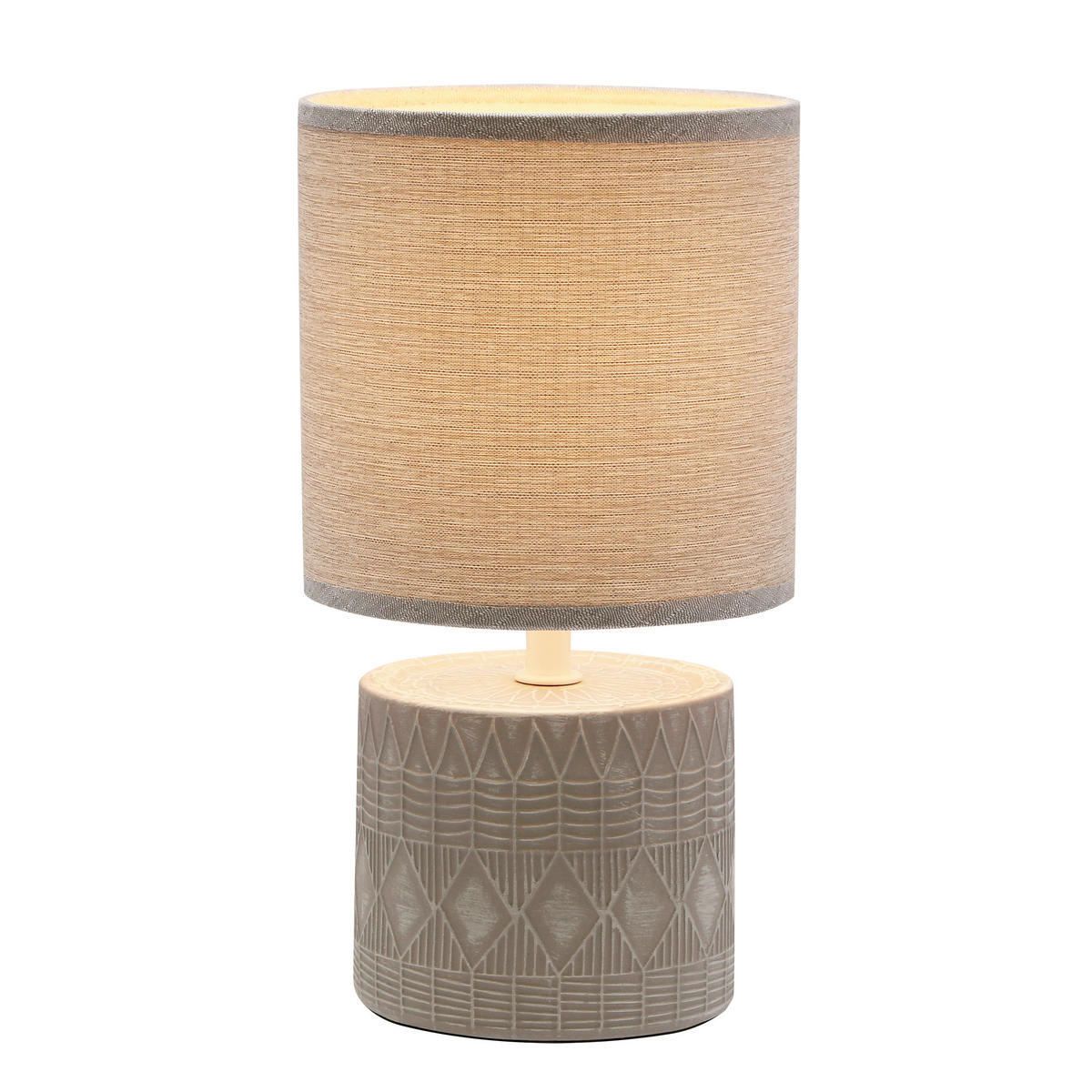 TISCHLEUCHTE 14/14/26 cm   - Grau, KONVENTIONELL, Textil/Metall (14/14/26cm)