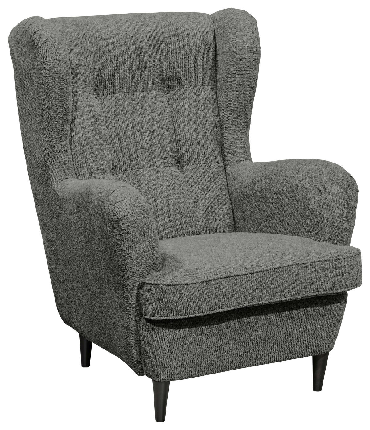 BERŽERA FOTELJA 78/102/98 cm , siva  - siva/crna, Osnovno, tekstil/drvo (78/102/98cm) - MID.YOU