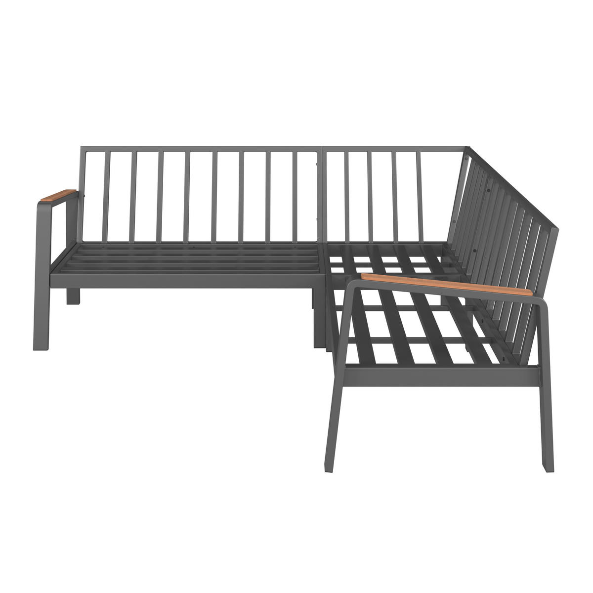 LOUNGEGARNITUR 4-teilig  193/193 cm  Aluminium  - Anthrazit/Schwarz, MODERN, Keramik/Textil (193/193cm) - Beldano