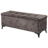 BETTBANK Mikrovelours Dunkelbraun  - Dunkelbraun/Schwarz, KONVENTIONELL, Kunststoff/Textil (139/58/50cm) - Modante