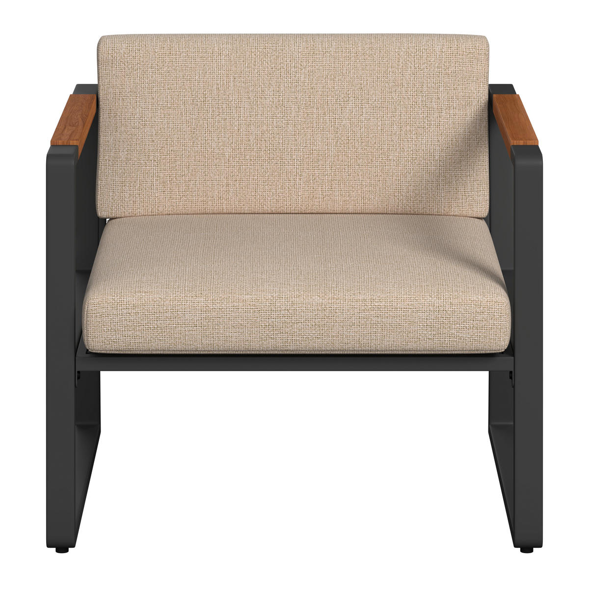 LOUNGEGARNITUR Akazie massiv Stahl  - Dunkelgrau/Beige, MODERN, Holz/Metall (206l) - Ambia Garden