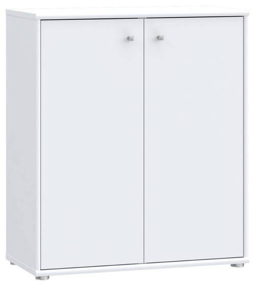 KOMMODE  in 73,7/85,5/34,8 cm  - Alufarben/Weiß, Design, Holzwerkstoff (73,7/85,5/34,8cm)