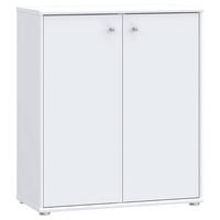 COMMODE 73,7/85,5/34,8 cm  in Weiss  - Weiss/Alufarben, Design, Holzwerkstoff (73,7/85,5/34,8cm)