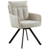 ARMLEHNSTUHL  in Eisen Chenille  - Creme/Schwarz, Design, Textil/Metall (60,5/92/67cm) - Carryhome