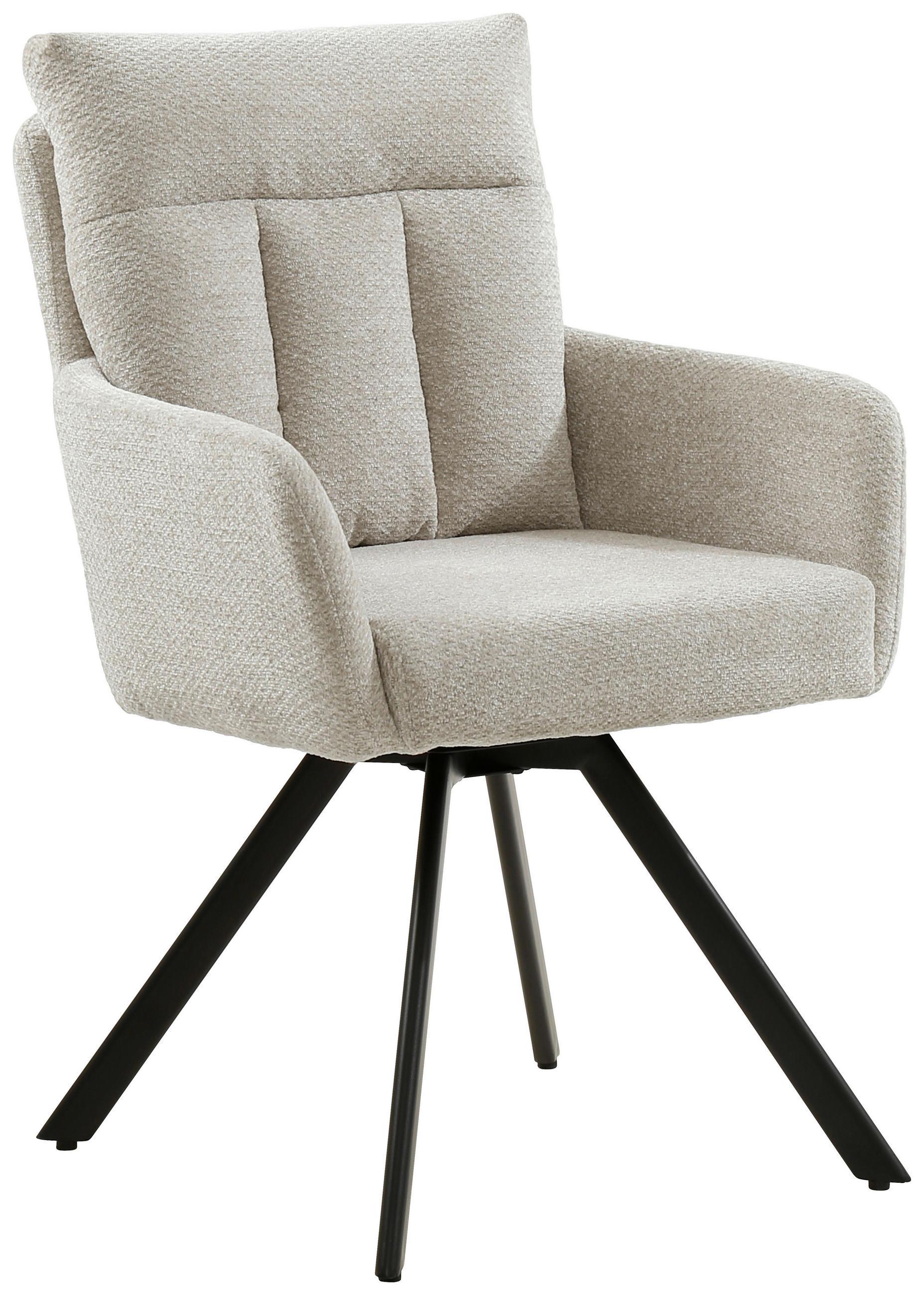 Scaun Cu Brațe din metal, textil, crem, negru