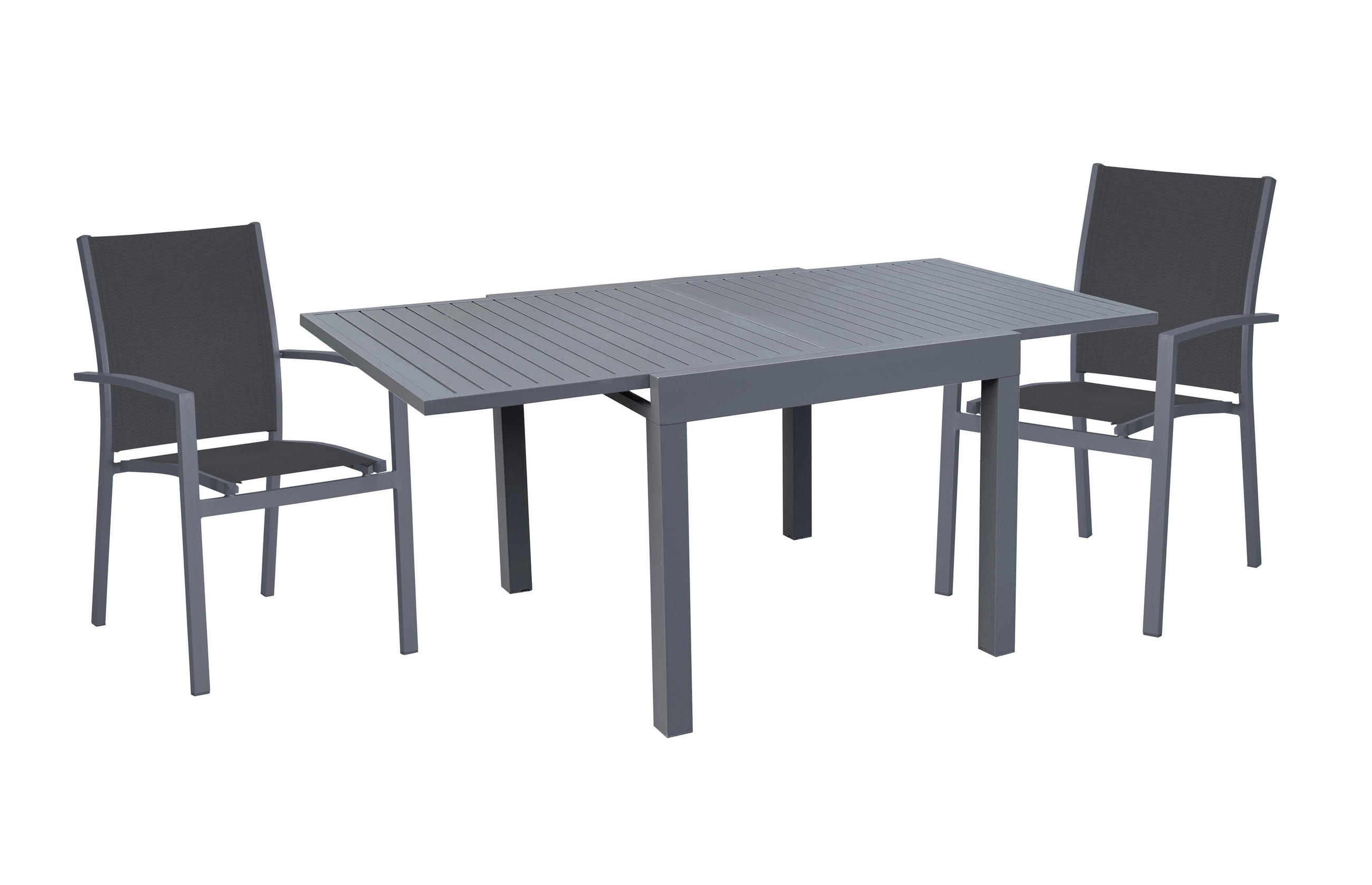 GARTENSET 3-teilig Aluminium 3-teilig  - Dunkelgrau, Basics, Kunststoff/Metall (61/89/56,5cm) - Gardenson