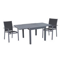 GARTENSET 3-teilig Aluminium 3-teilig  - Dunkelgrau, Basics, Kunststoff/Metall (61/89/56,5cm) - Gardenson