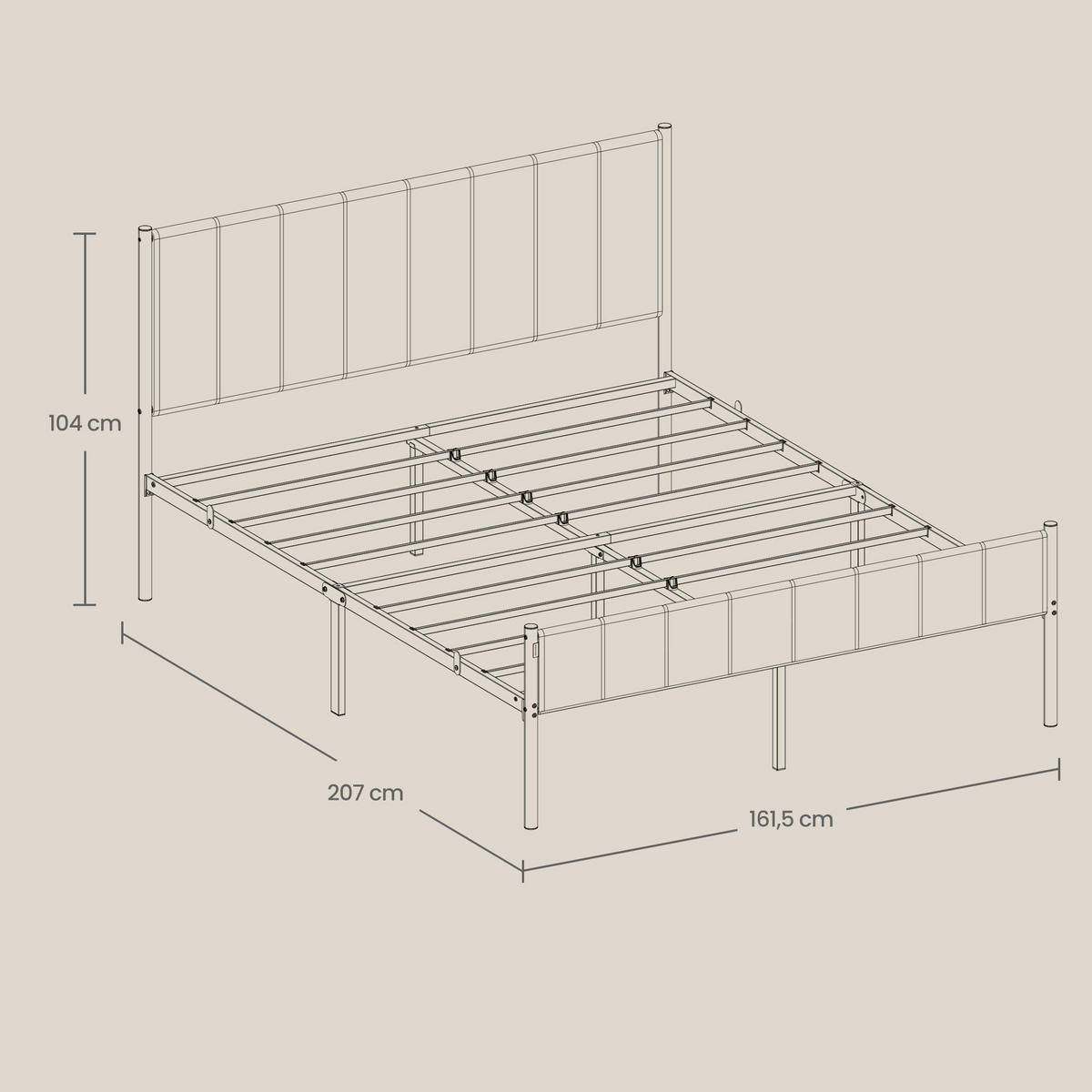 BETT 160/200 cm,  in Grau, Schwarz,  - Schwarz/Grau, Basics, Textil/Metall (160/200cm) - Boxxx