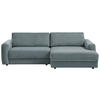 ECKSOFA in Cord Blaugrau  250/176 cm  - Blaugrau/Schwarz, MODERN, Textil (250/176cm) - Trendmanufaktur