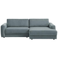 ECKSOFA BOURBON Blaugrau Cord  - Blaugrau/Schwarz, MODERN, Textil (250/176cm) - Trendmanufaktur