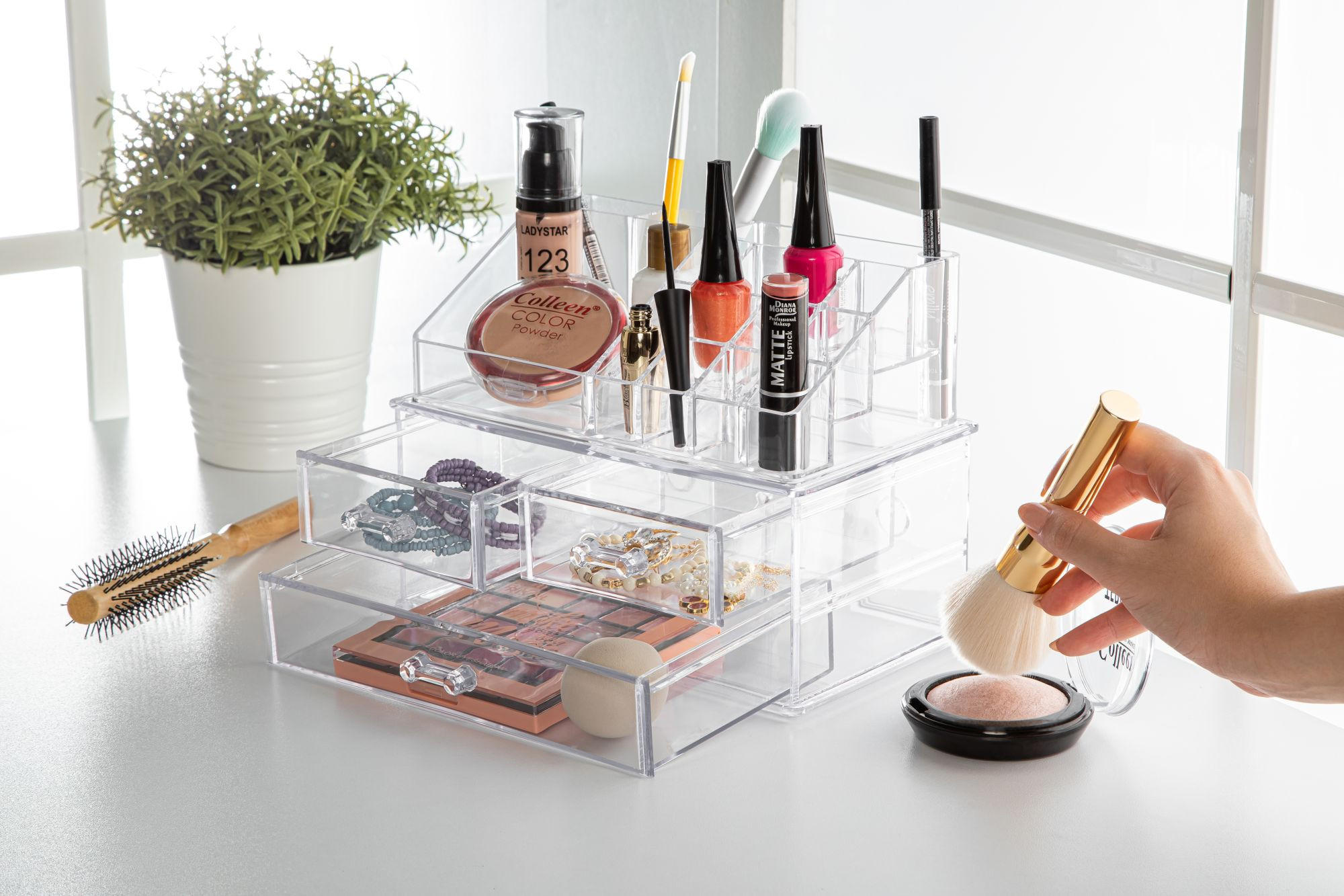 SADA MAKE-UP průhledné - průhledné, Trend, plast (18/13,5/13cm) - Boxxx