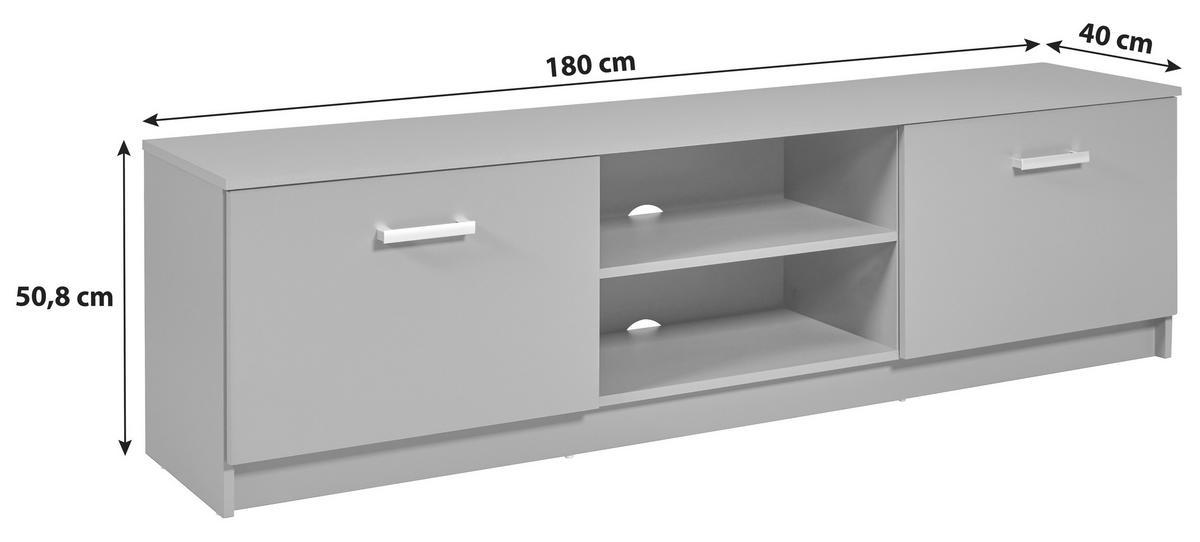 TV-ELEMENT - Graphitfarben/Silbereichenfarben, Basics, Holzwerkstoff/Metall (180/50,8/40cm) - MID.YOU