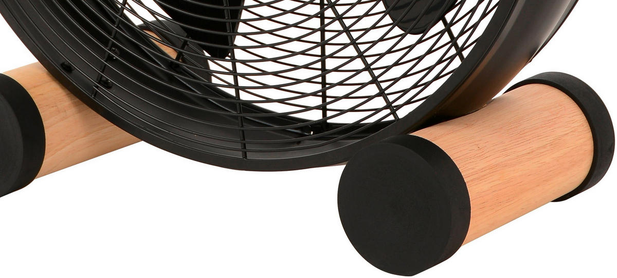 BODENVENTILATOR - Schwarz/Kieferfarben, Basics, Holz/Metall (47/46/19cm)