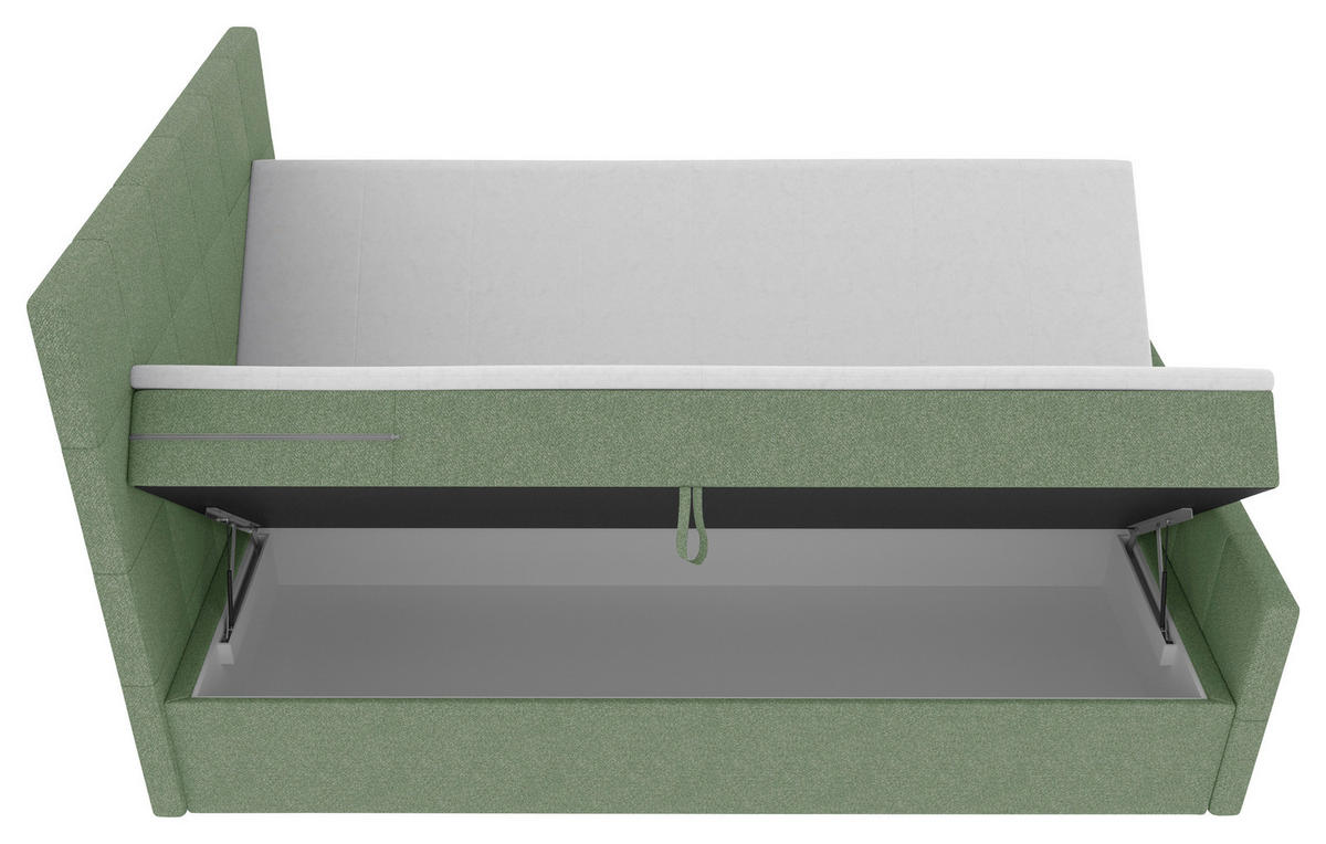 BOXBETT 140/200 cm  in Grün  - Grün, KONVENTIONELL, Kunststoff/Textil (140/200cm) - Boxxx