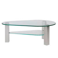COUCHTISCH Klarglas Freiform Titanfarben  - Titanfarben, Design, Glas/Kunststoff (116cm)
