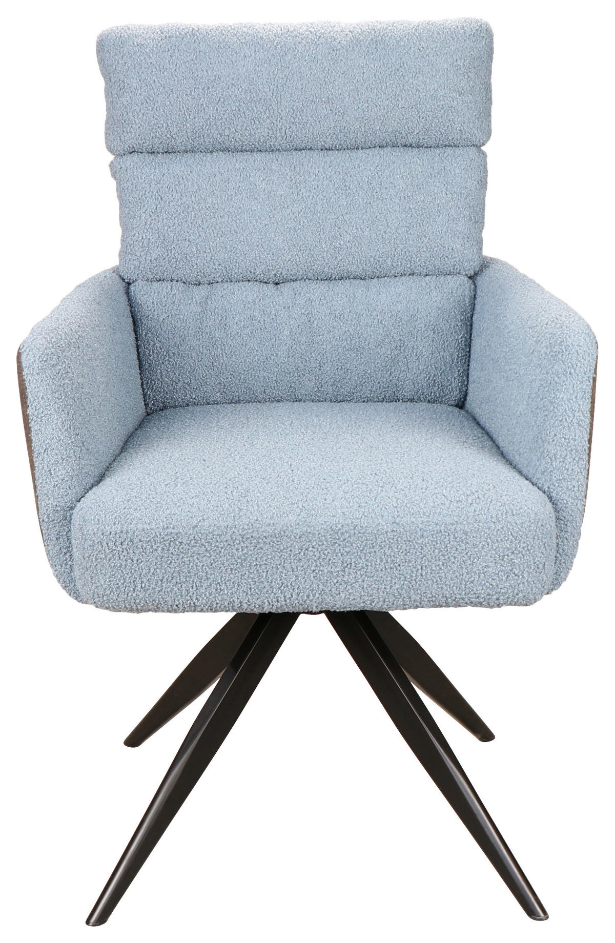 ARMLEHNSTUHL  in Eisen Webstoff, Teddystoff  - Blau/Schwarz, Design, Textil/Metall (60/91/67cm) - Novel