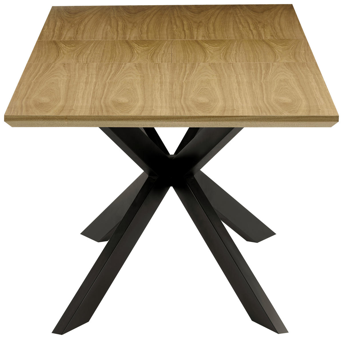 ESSTISCH 180-230/90/76 cm Echtholz, Nachbildung  Holz, Metall, Holzwerkstoff ausziehbar rechteckig Schwarz, Eichefarben  - Eichefarben/Schwarz, MODERN, Holz/Holzwerkstoff (180-230/90/76cm) - P & B