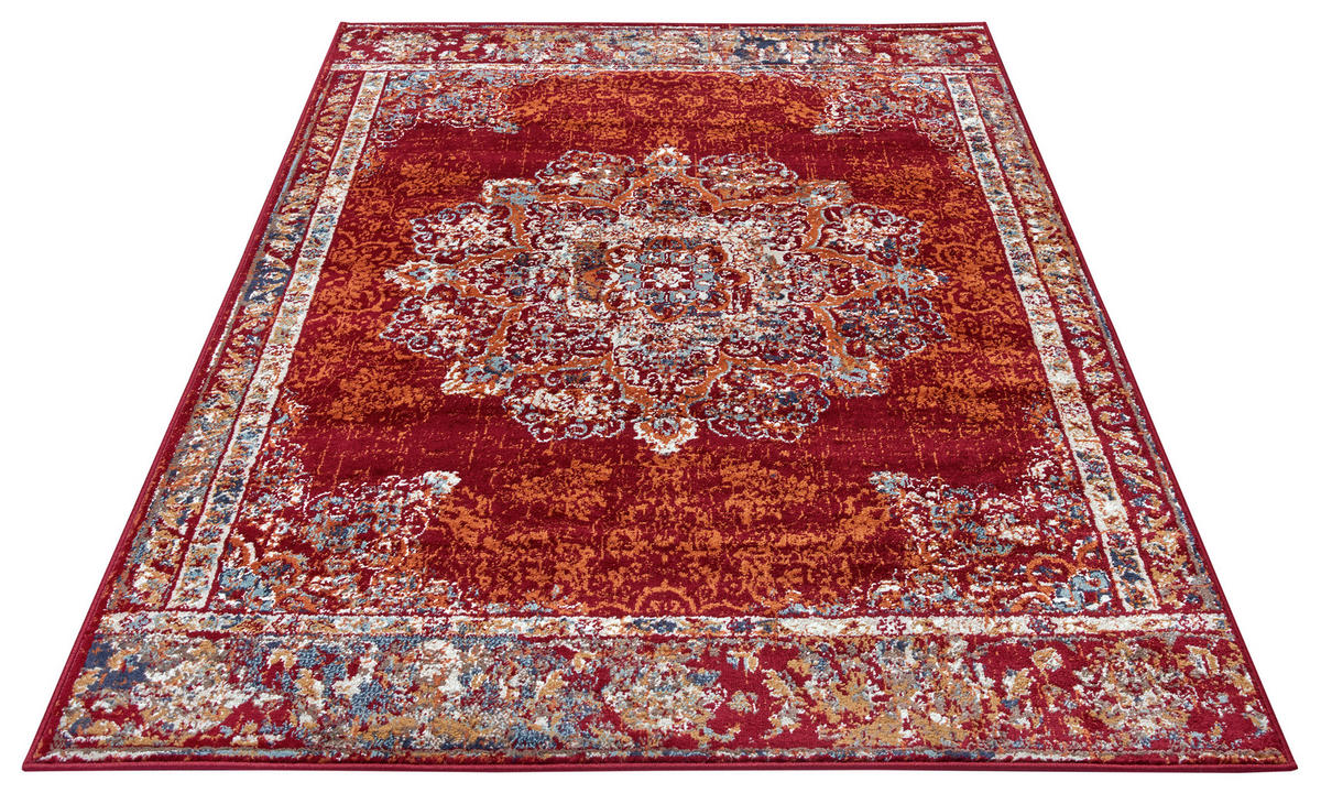 FLACHWEBETEPPICH 140/200 cm Luxor Multicolor, Rot  - Rot/Multicolor, Design, Kunststoff/Textil (140/200cm)