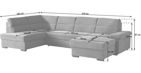 WOHNLANDSCHAFT in Webstoff Currygelb  - Currygelb/Dunkelbraun, KONVENTIONELL, Kunststoff/Textil (183/319/166cm) - Cantus