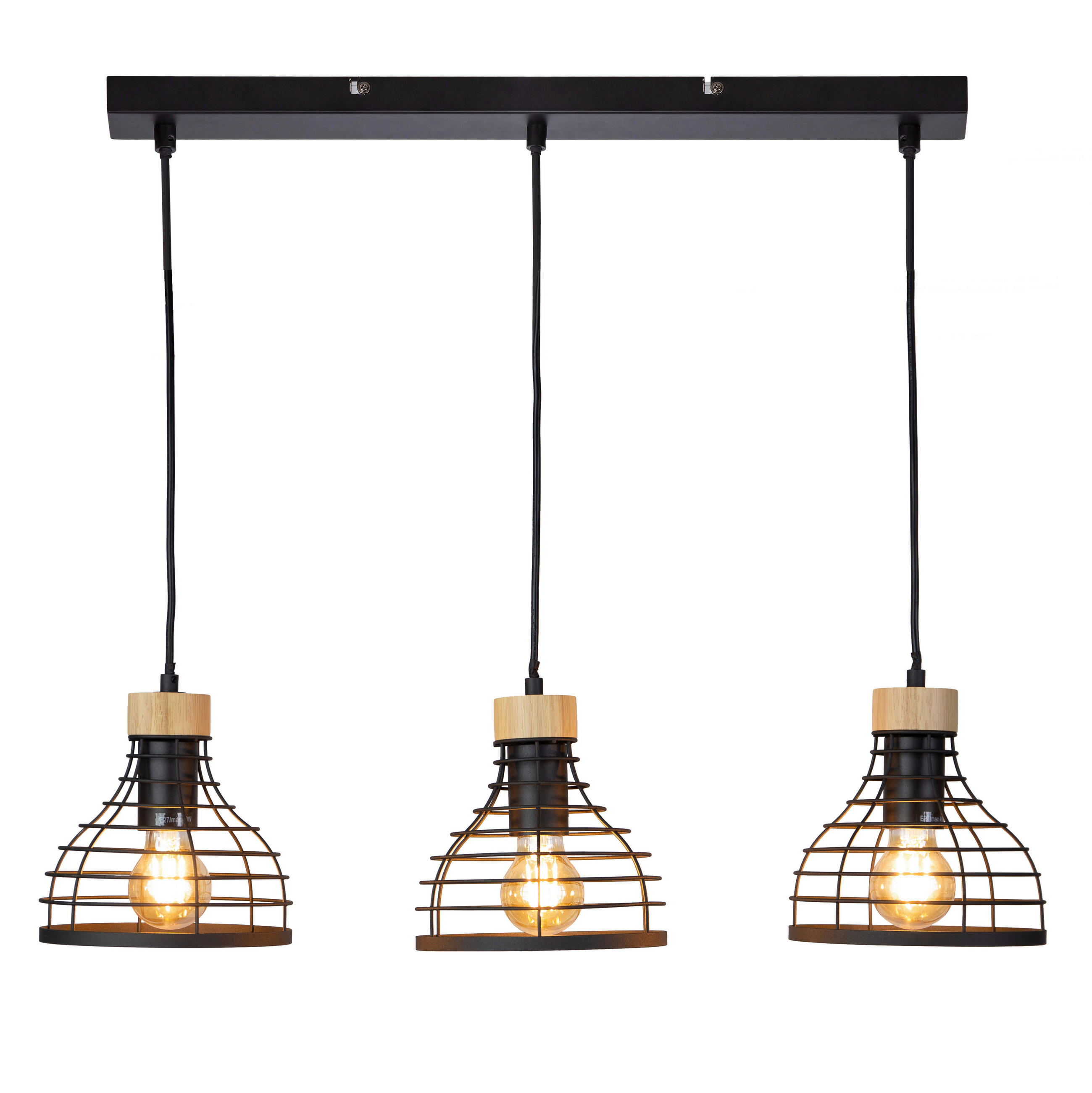 LUSTER    15/70/150 cm    - braon/crna, Trendi, drvo/metal (15/70/150cm)