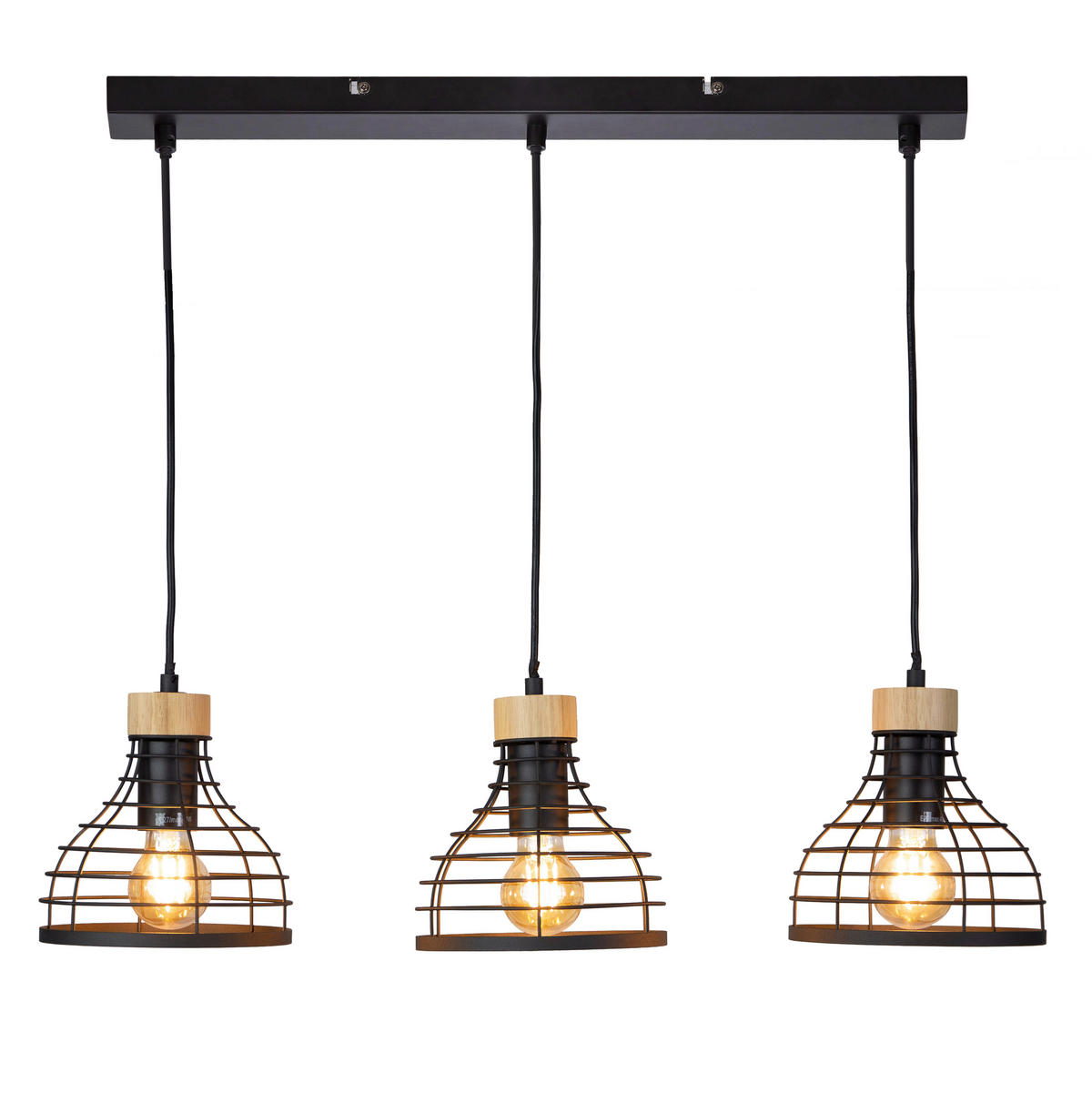 LUSTER    15/70/150 cm    - braon/crna, Trendi, drvo/metal (15/70/150cm)