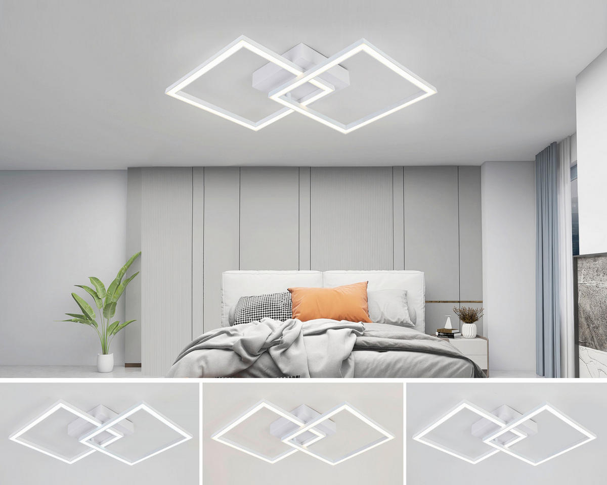 LED MENNYEZETI LÁMPA - fehér, Trend, műanyag/fém (57/35/6,5cm) - Boxxx