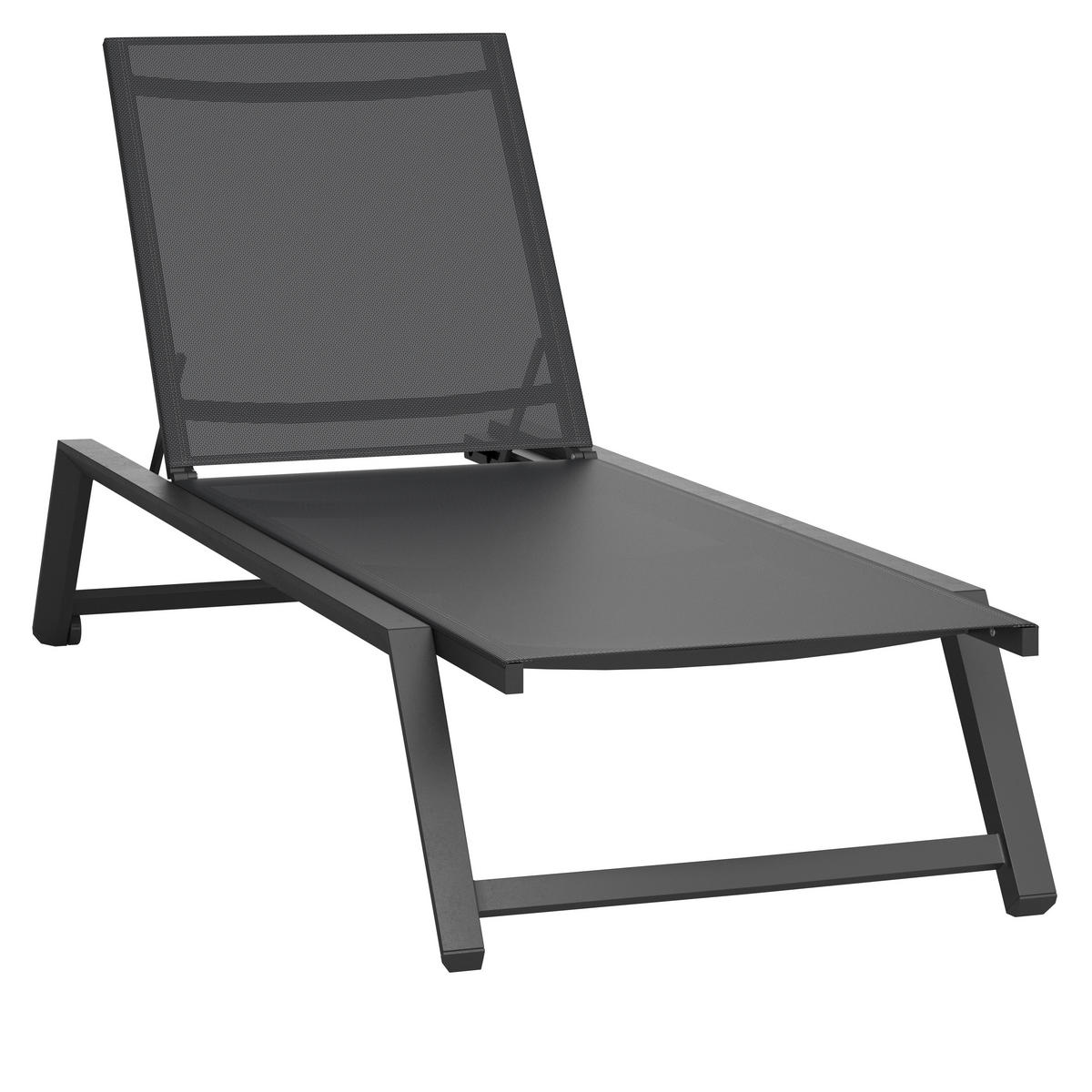 LEŽALJKA  crna, tamno siva  metal, tekstil      - tamno siva/crna, Moderno, metal/tekstil (70/33/200cm)