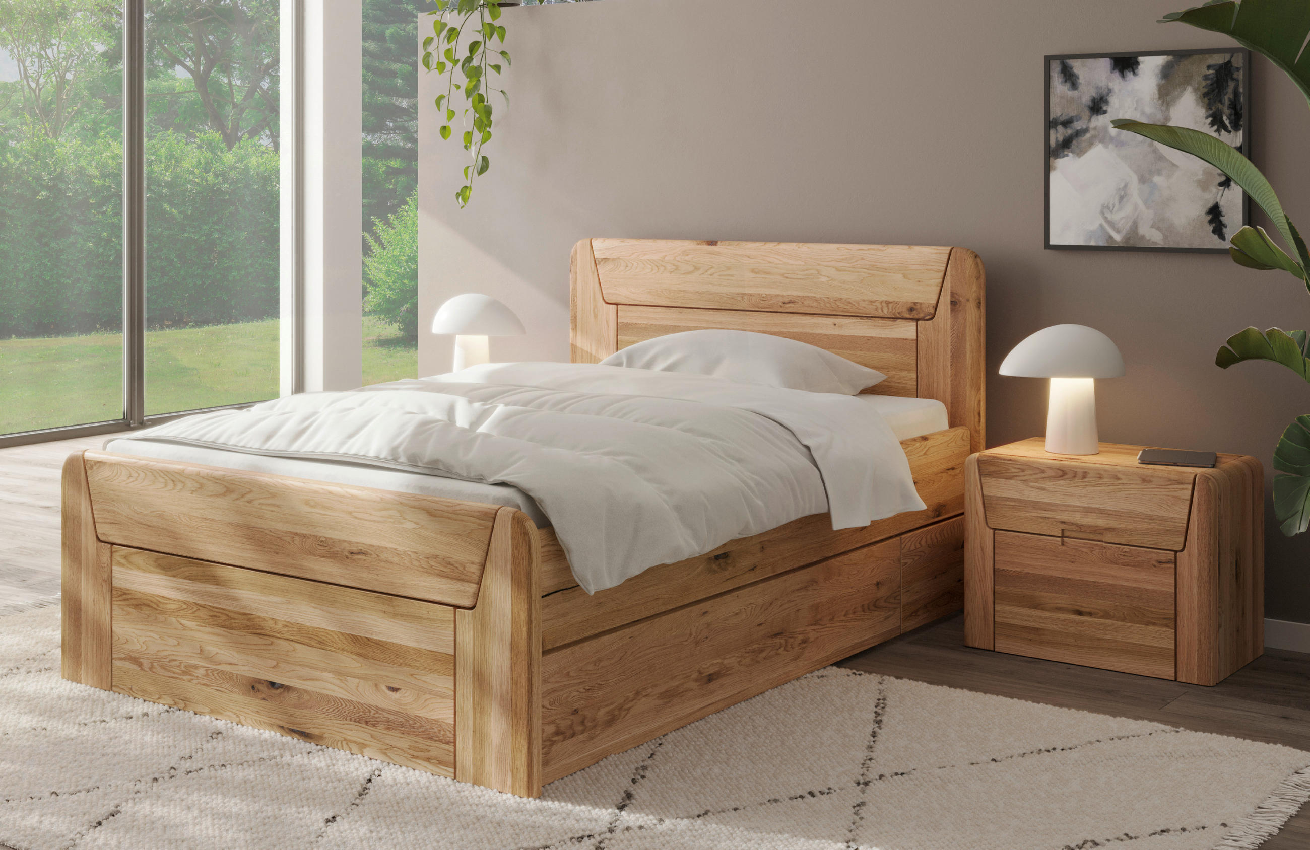 BETT - Wildeiche/Naturfarben, MODERN, Holz (100/200cm) - MID.YOU