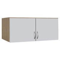 AUFSATZSCHRANK 91/39/54 cm  - Silberfarben/Weiß, Design, Holzwerkstoff/Kunststoff (91/39/54cm) - Boxxx