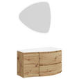 BADEZIMMER 4-teilig  in 105 cm  - Eiche Artisan/Weiß, Natur, Holzwerkstoff/Stein (105cm) - Voleo