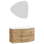 BADEZIMMER 4-teilig  in 105 cm  - Eiche Artisan/Weiß, Natur, Holzwerkstoff/Stein (105cm) - Voleo