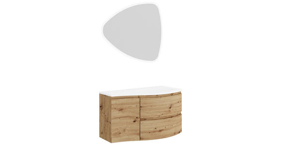 BADEZIMMER 4-teilig  in 105 cm  - Eiche Artisan/Weiß, Natur, Holzwerkstoff/Stein (105cm) - Voleo