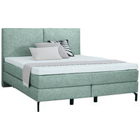 BOXSPRINGBETT 180/200 cm  in Petrol  - Petrol/Schwarz, Konventionell, Textil/Metall (180/200cm) - Dieter Knoll