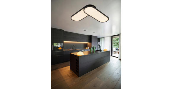 LED-PANEEL 111,4/25/7,1 cm  - Schwarz, Design, Kunststoff/Metall (111,4/25/7,1cm) - Novel