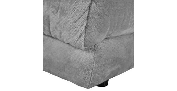 ECKSOFA in Plüsch Silberfarben  - Silberfarben/Schwarz, Design, Kunststoff/Textil (170/250cm) - Carryhome