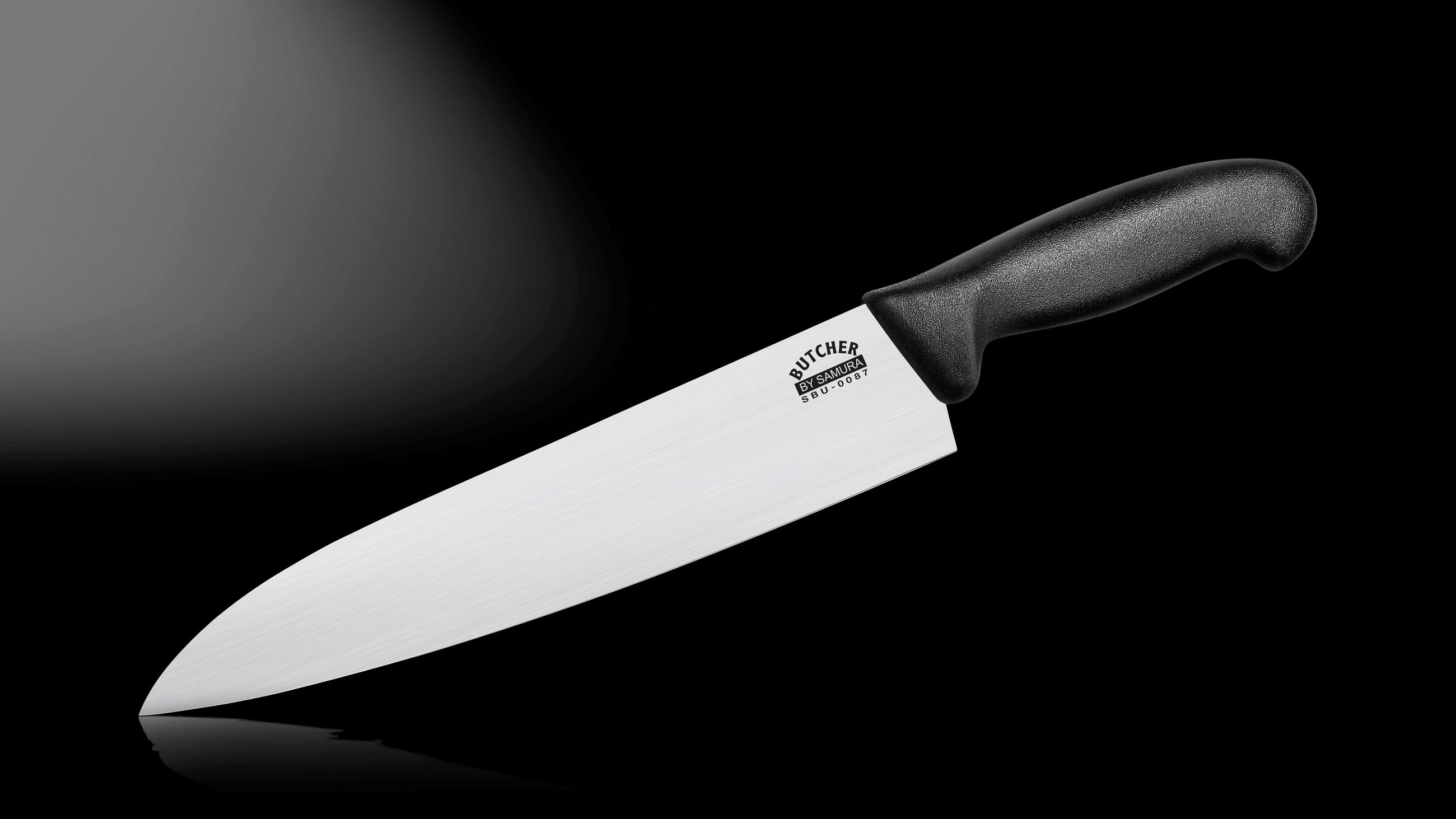 KUHARSKI NOŽ  BUTCHER 36.8/5/2 cm           nerjaveče jeklo - srebrne barve/črna, Basics, kovina/umetna masa (36.8/5/2cm) - Samura