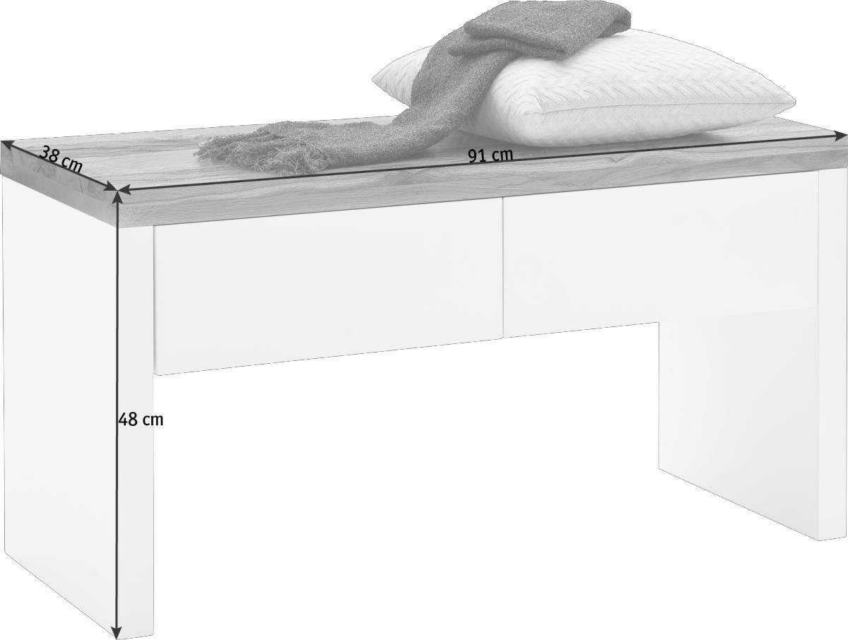 GARDEROBENBANK 91/48/38 cm  - Weiss/Eichefarben, Design, Holz/Holzwerkstoff (91/48/38cm) - Novel