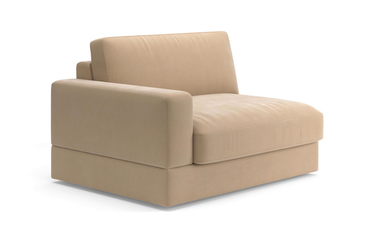 SOFAELEMENT FABIO E in Mikrofaser Sandfarben  - Sandfarben/Schwarz, MODERN, Kunststoff/Textil (132/87/108cm) - Sit & More