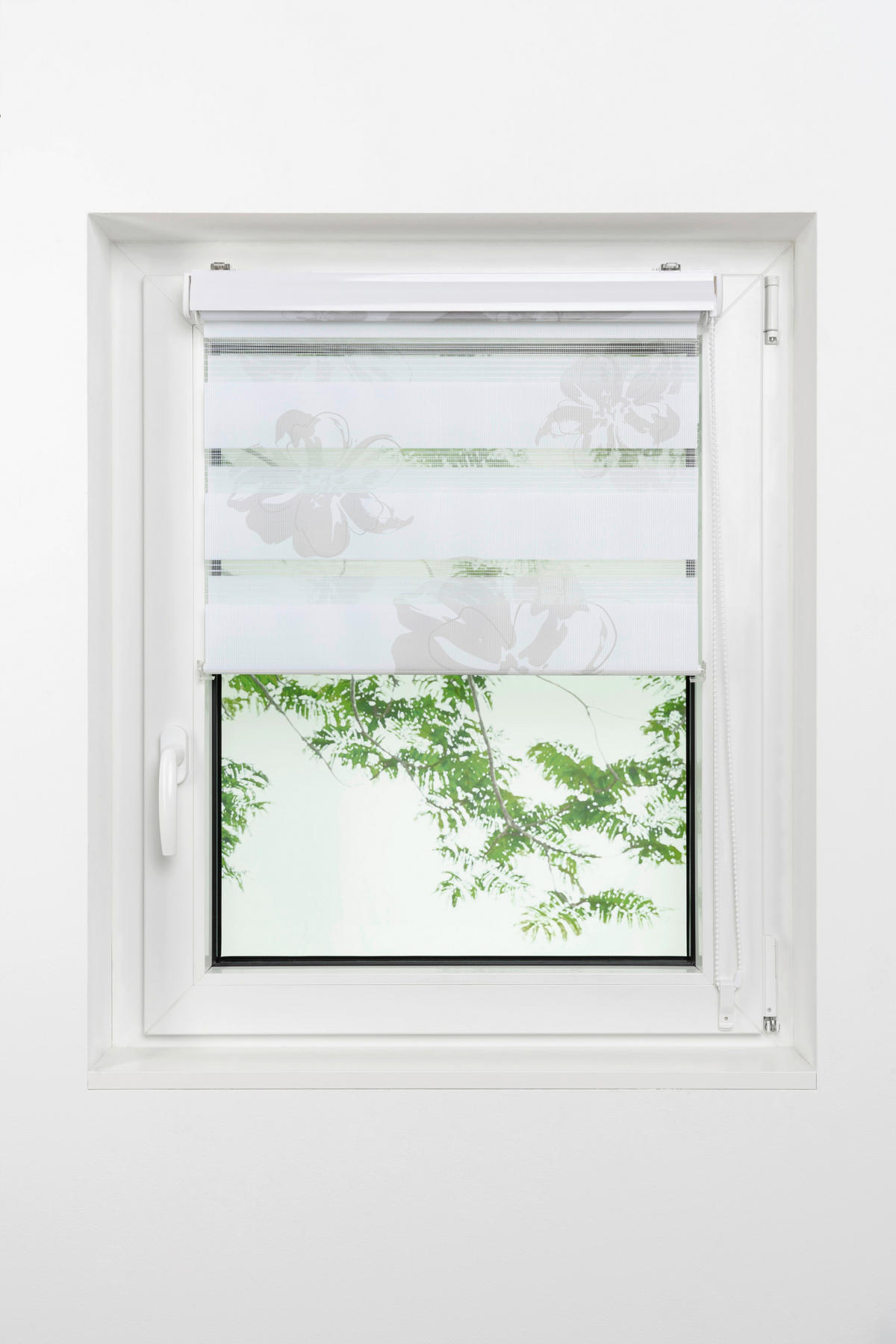DOPPELROLLO  blickdicht     - Weiß, Natur, Textil (110/160/5cm)