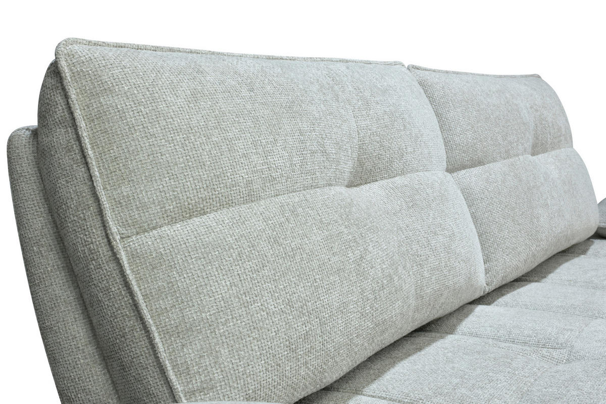 ECKSOFA Ottomane rechts  Greige Chenille  - Greige/Schwarz, Design, Textil/Metall (284/188cm) - Stylife